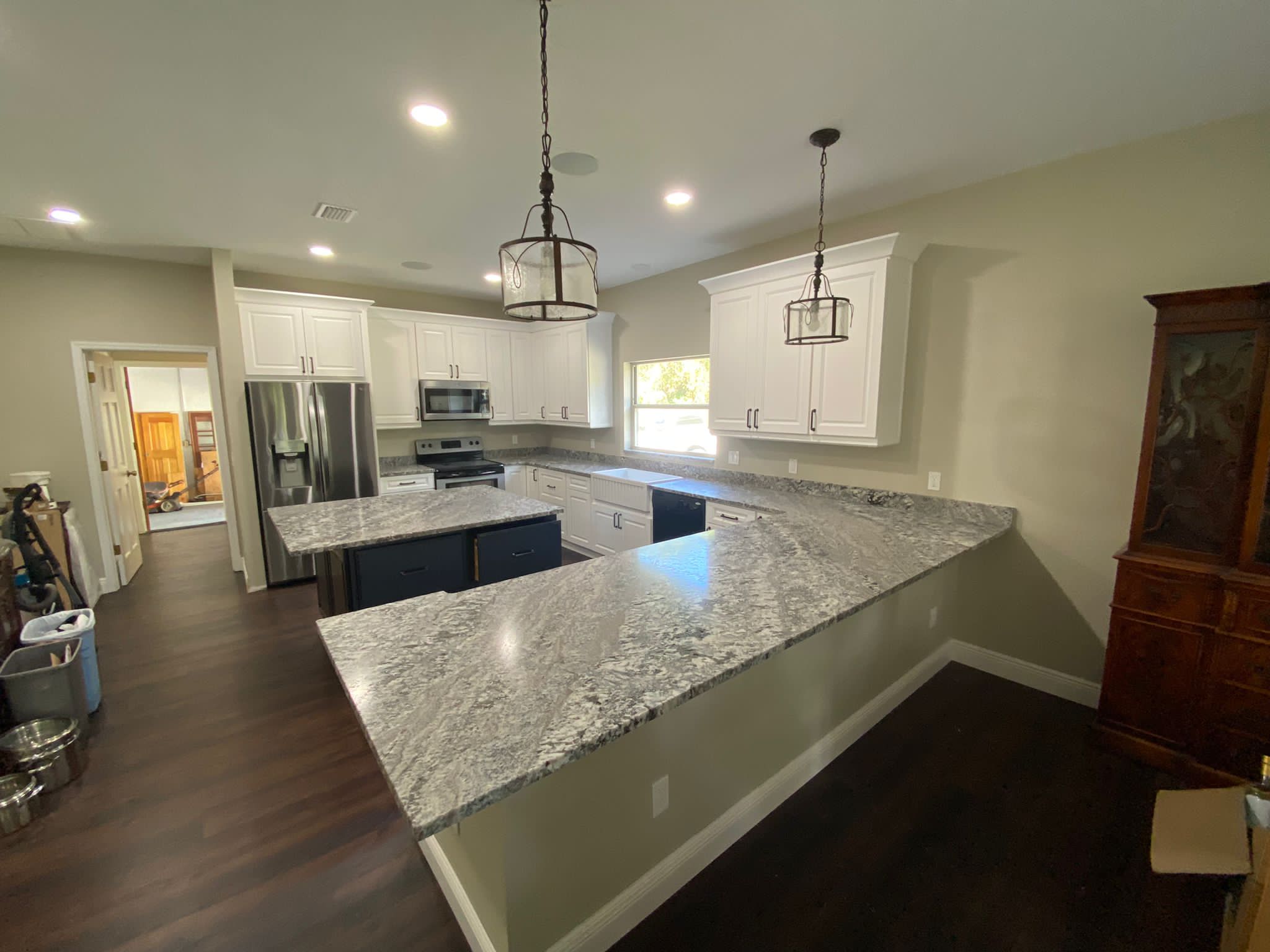Elegant kitchen with granite countertops